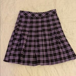 Purple plaid skirt